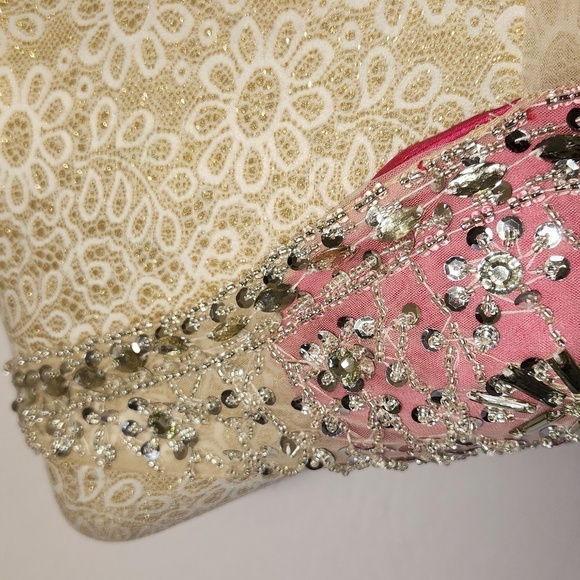 Hebeos A-Line/Princess Satin Beading V-Neck Sleeveless Short Mini Party Dress - Picture 4 of 15